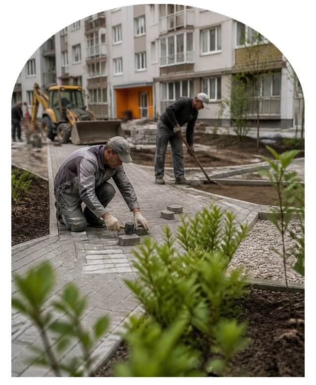 Благоустройство двора многоквартирного дома в Скопине